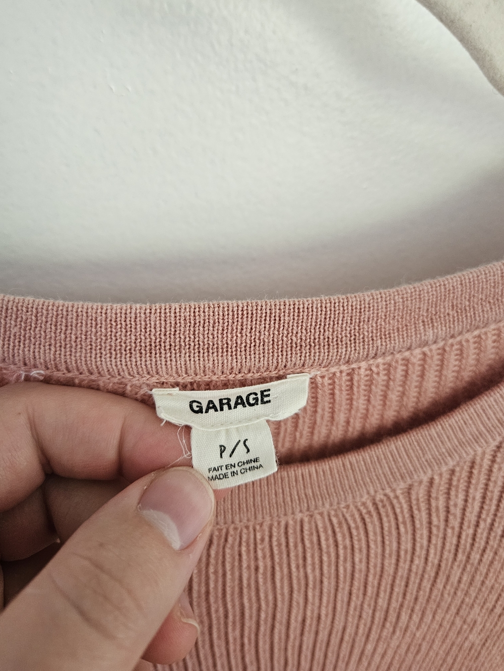 Garage Blush Pink Ribbed Knit Top - Picture 3 of 4